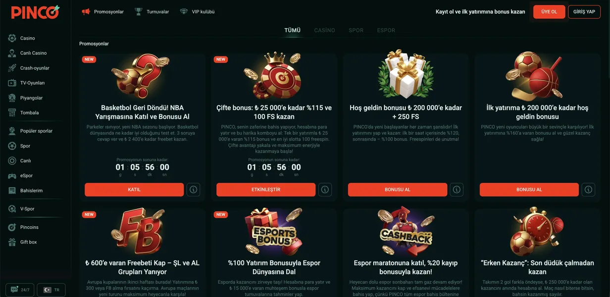 Pinco VIP programı ve sadakat sistemi: ayrıcalıklar ve ödüller Pinco VIP programı ve sadakat sistemi